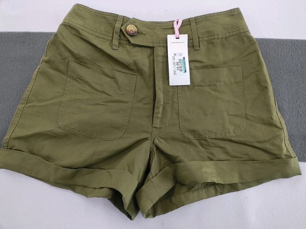 Vineyard Vines Shorts Womens 00 Green Chino Stretch Whale Logo Front Pockets